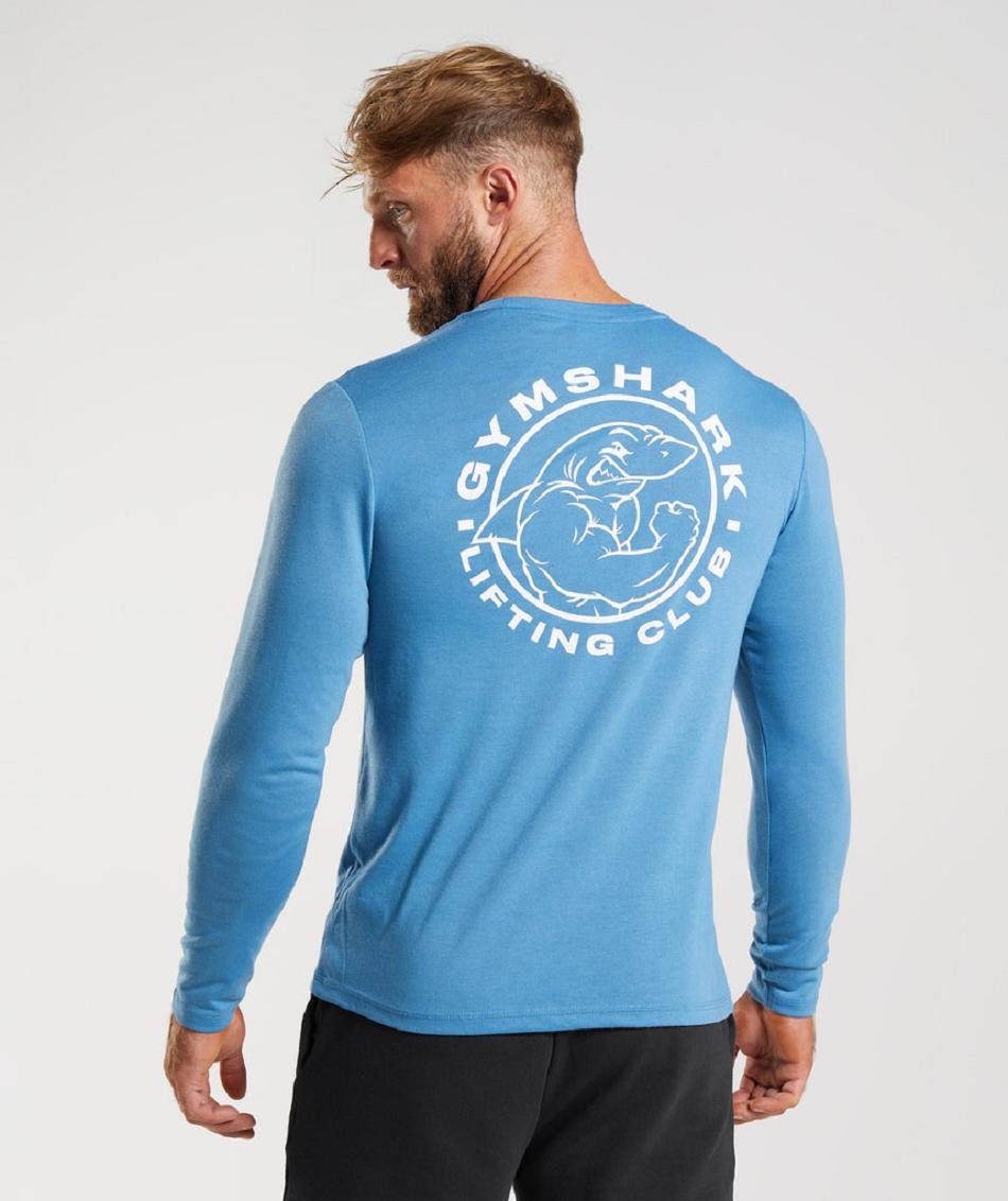 Long Sleeve Gymshark Legacy Hombre Azules | CO 3492CTV